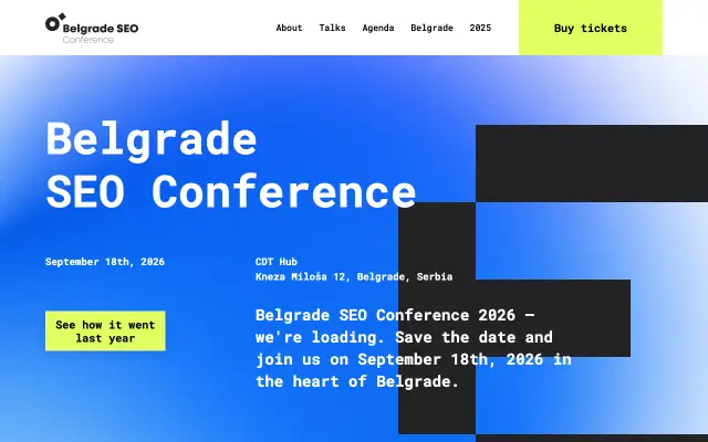 Belgrade SEO Conference website homepage