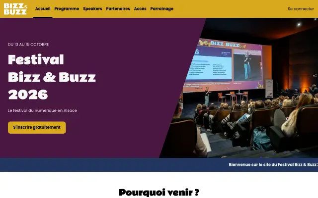 Page d'accueil du site de Bizz & Buzz