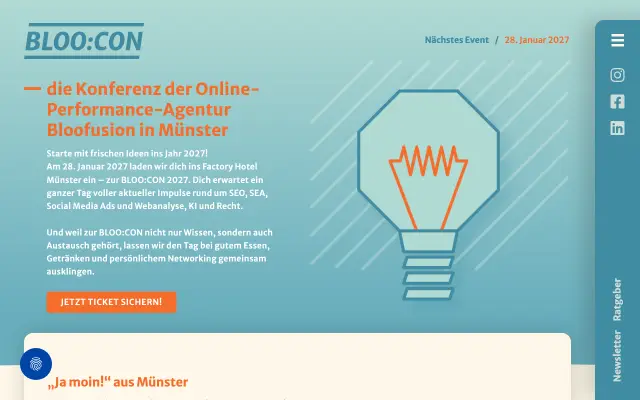 Page d'accueil du site de BLOO:CON