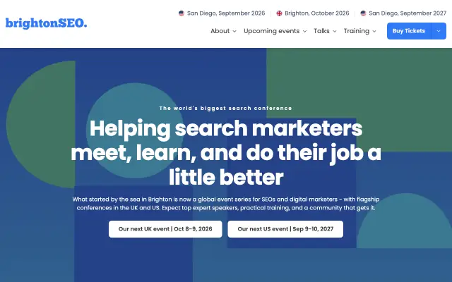 Page d'accueil du site de brightonSEO