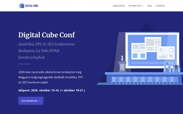 Page d'accueil du site de Digital Cube Conf