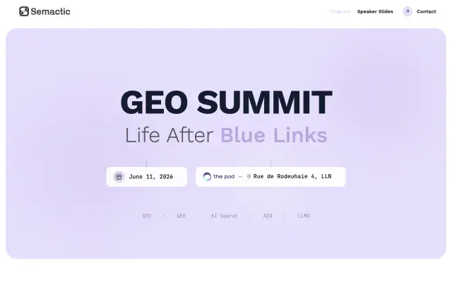 Page d'accueil du site de GEO Summit