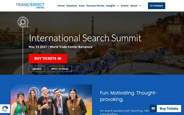 Page d'accueil du site de International Search Summit
