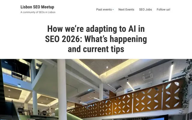 Lisbon SEO Meetup website homepage