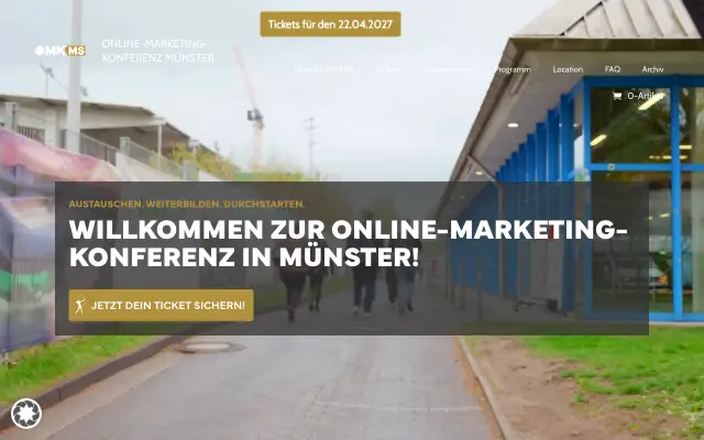 Page d'accueil du site de OMKMS - Online-Marketing-Konferenz Münster