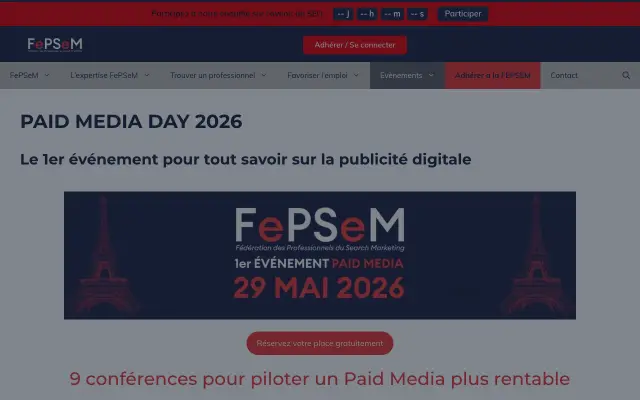 Page d'accueil du site de Paid Media Day