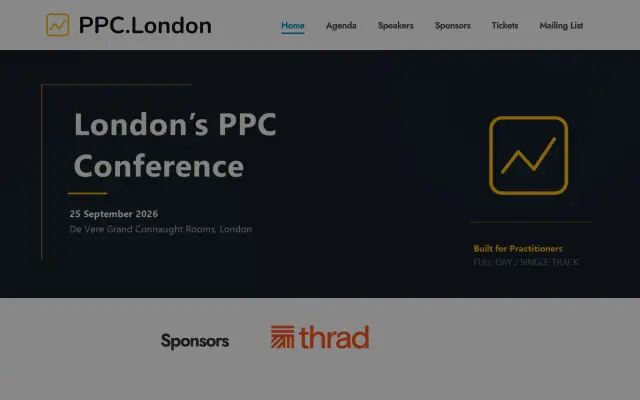 Page d'accueil du site de PPC.London