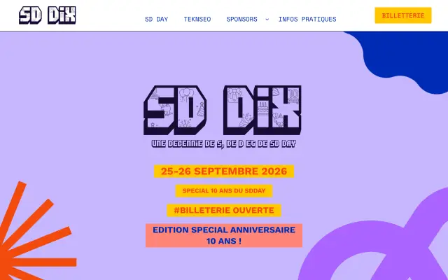 Page d'accueil du site de SD Day