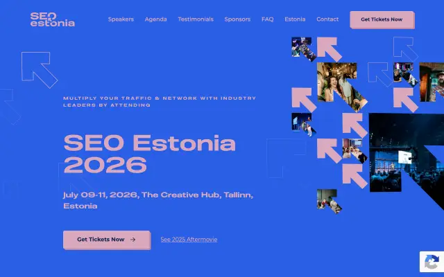 Page d'accueil du site de SEO Estonia
