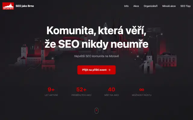 Page d'accueil du site de SEO jako Brno