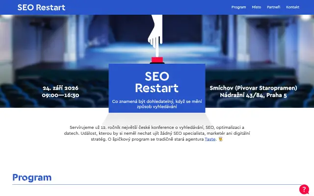 Page d'accueil du site de SEO Restart
