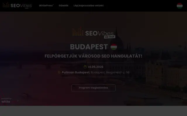 Page d'accueil du site de SEO Vibes on Tour Budapest
