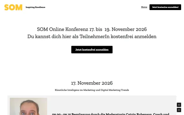 Page d'accueil du site de SOM Online Konferenz