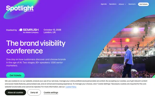 Page d'accueil du site de Spotlight