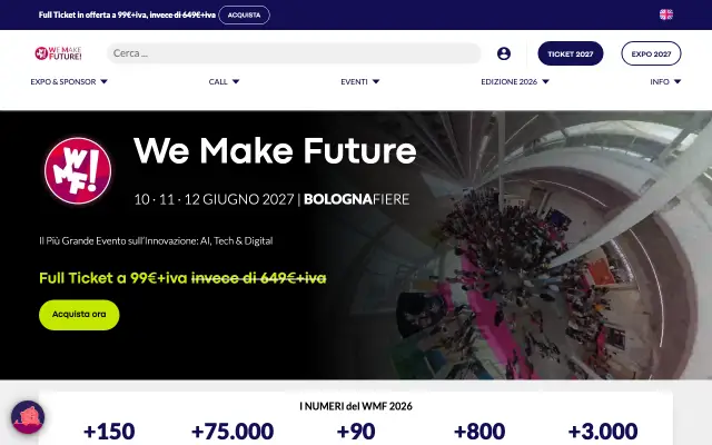 Page d'accueil du site de WMF - We Make Future